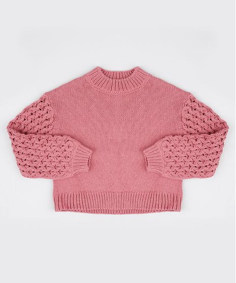 Sueter-Infantil-em-Trico-Texturizado-Rosa-Escuro-9797544-Rosa_Escuro_1