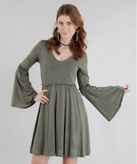 vestido verde c&a