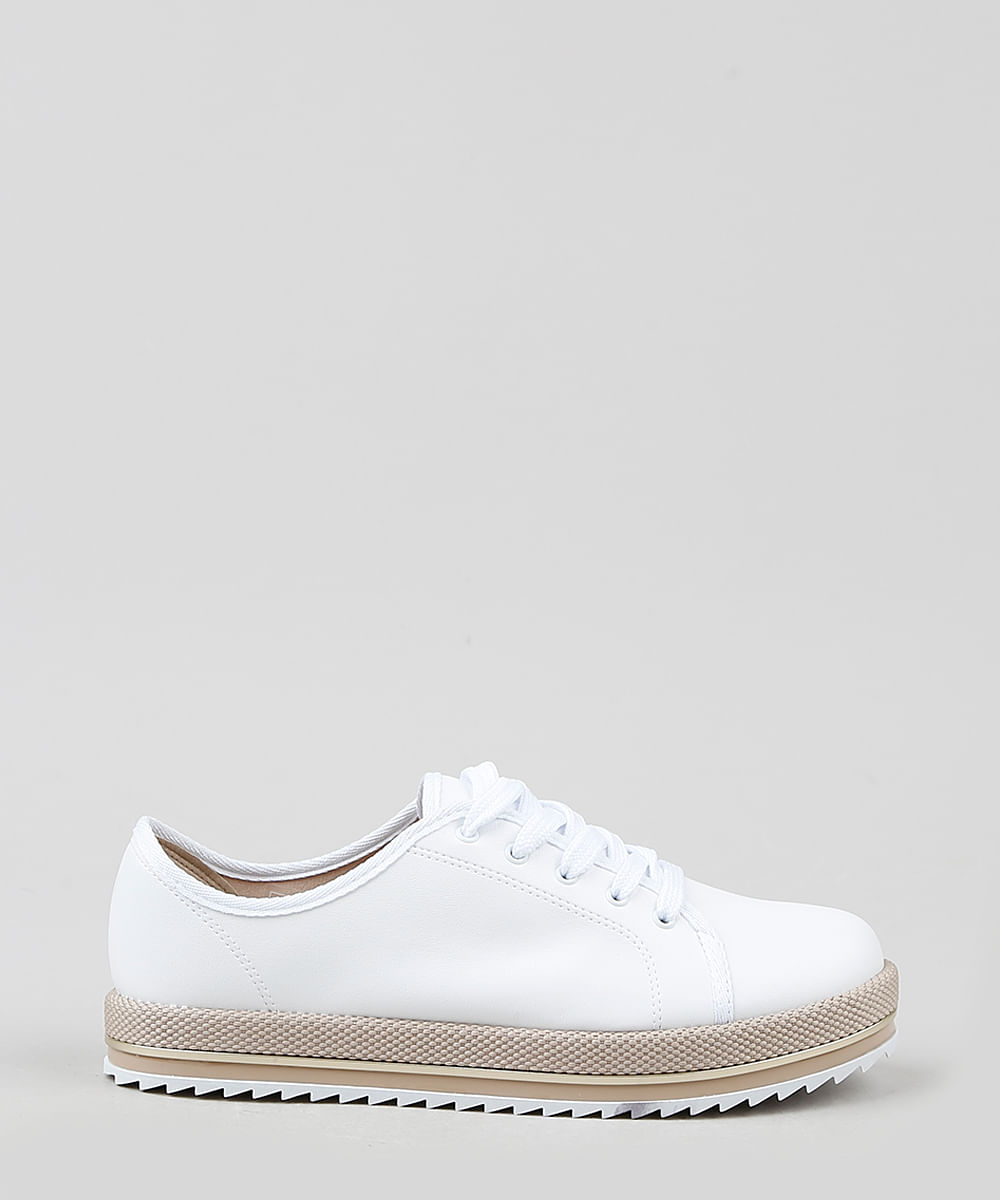 tênis flatform beira rio tratorado branco