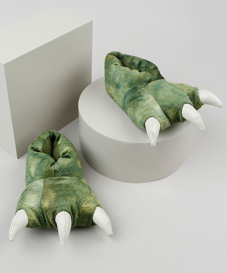 Pantufa-Infantil-Palomino-Pata-de-Dinossauro-em-Pelucia-Verde-9855773-Verde_1