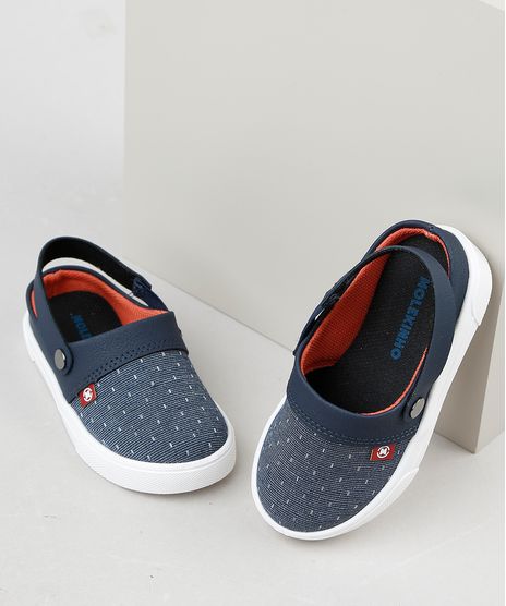 Tenis-Jeans-Mule-Infantil-Molekinho-Estampado-de-Poa-com-Elastico-Azul-Escuro-9941846-Azul_Escuro_1