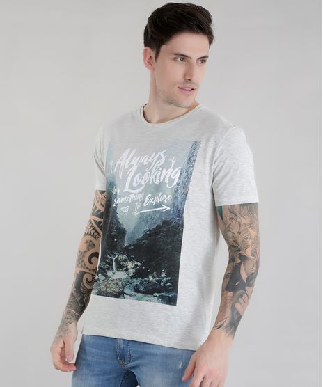Camiseta--Always-Looking-For--Cinza-Mescla-Claro-8581798-Cinza_Mescla_Claro_1