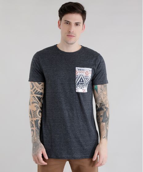 Camiseta-Longa-com-Bolso-Estampado-Cinza-Mescla-Escuro-8617239-Cinza_Mescla_Escuro_1