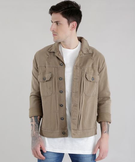 Jaqueta-com-Puidos-Kaki-8599697-Kaki_1 Jaqueta-com-Puidos-Kaki-8599697-Kaki_1