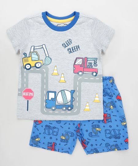 Pijama-Infantil-Caminhoes-Manga-Curta-Cinza-Mescla-Claro-9879626-Cinza_Mescla_Claro_1