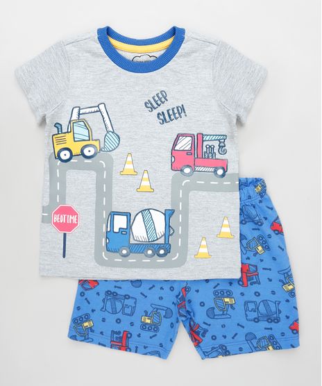 Pijama-Infantil-Caminhoes-Manga-Curta-Cinza-Mescla-Claro-9879626-Cinza_Mescla_Claro_1