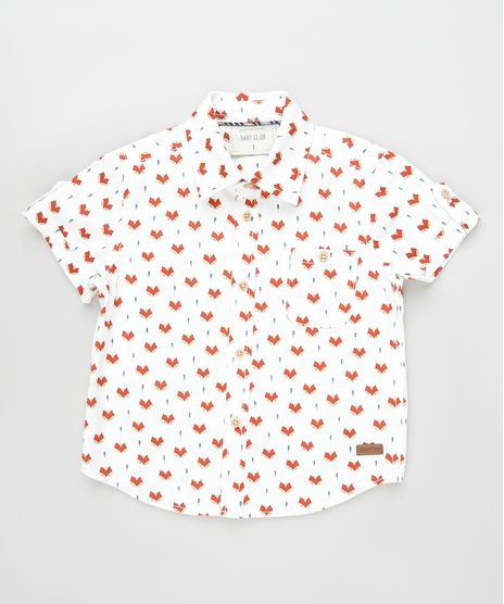 Camisa-Infantil-Estampada-de-Raposa-Manga-Curta-Off-White-9810817-Off_White_1