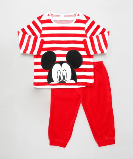 Conjunto-Infantil-Mickey-de-Blusao-Listrado---Calca-em-Plush-Vermelha-9839861-Vermelho_1