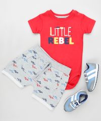 Conjunto-Infantil-de-Body-Manga-Curta-Vermelho---Bermuda-Estampada-de-Carros-em-Moletom-Cinza-Mescla-9858176-Cinza_Mescla_3