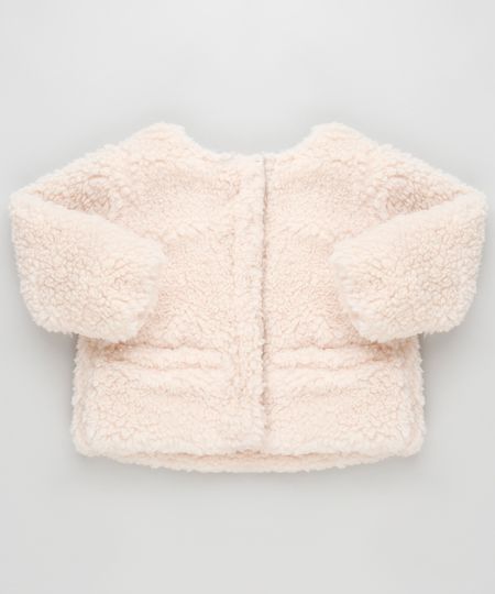 Jaqueta-Infantil-em-Pelo-com-Botoes-Bege-9810485-Bege_1