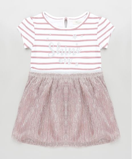 Vestido-Infantil-Listrado-com-Brilho-Manga-Curta-Rose-9818768-Rose_1