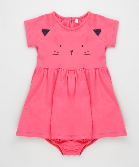 Vestido-Infantil-Gatinho-Manga-Curta-Pink-9919758-Pink_1 Vestido-Infantil-Gatinho-Manga-Curta-Pink-9919758-Pink_1