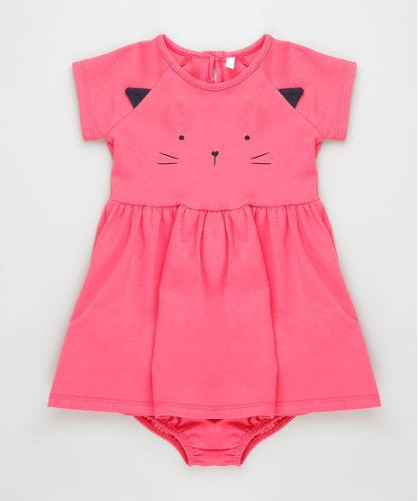 Vestido-Infantil-Gatinho-Manga-Curta-Pink-9919758-Pink_1