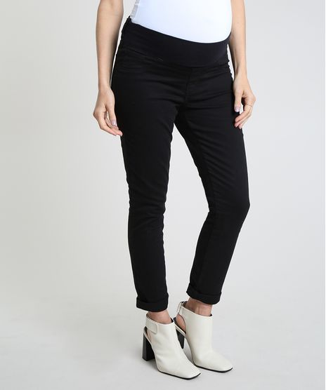 Calca-de-Sarja-Feminina-Gestante-Skinny-Preta-9928122-Preto_1