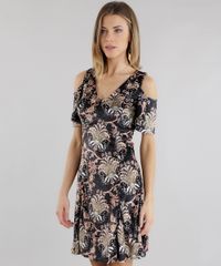 Vestido-Open-Shoulder-Estampado-Floral-em-Veludo-Preto-8655731-Preto_1