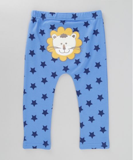 Calca-Estampada--Leaozinho--em-Algodao---Sustentavel-Azul-8499592-Azul_1