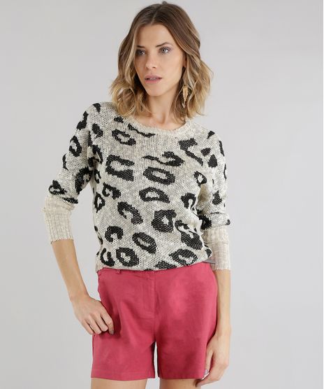 Sueter-em-Trico-Animal-Print-com-Brilho-Bege-Claro-8473494-Bege_Claro_1