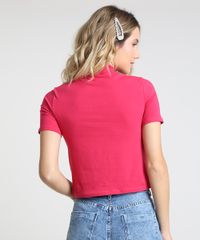 Blusa-Feminina-Basica-Manga-Curta-Gola-Alta-Rosa-Escuro-9941595-Rosa_Escuro_2