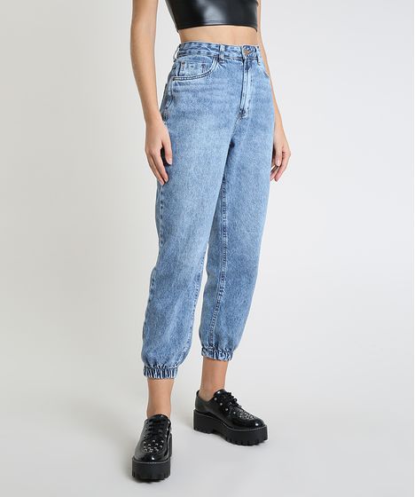 calça jeans elastico cintura feminina