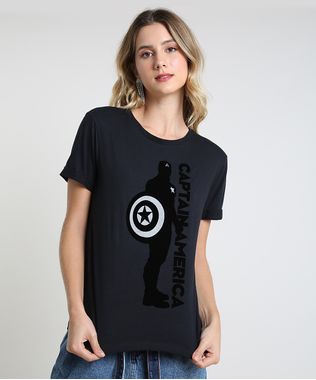 Blusa-Feminina-Capitao-America-Manga-Curta-Decote-Redondo-Preta-9948271-Preto_1