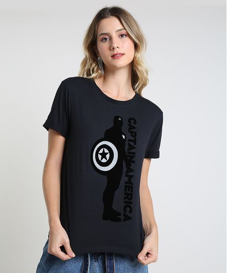 Blusa-Feminina-Capitao-America-Manga-Curta-Decote-Redondo-Preta-9948271-Preto_1