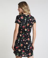 Vestido-Feminino-Curto-Estampado-Floral-Manga-Curta-Preto-9877764-Preto_2