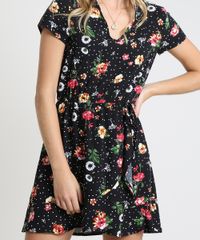 Vestido-Feminino-Curto-Estampado-Floral-Manga-Curta-Preto-9877764-Preto_4