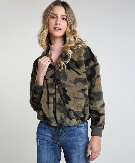 Jaqueta-Feminina-em-Pelo-Estampado-Camuflado-com-Cordao-Marrom-9817767-Marrom_1