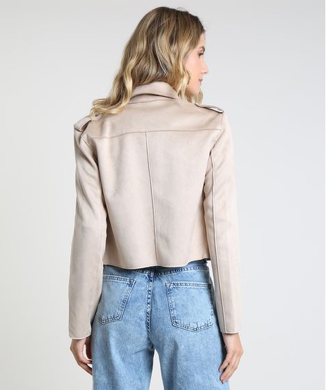 jaqueta biker feminina suede