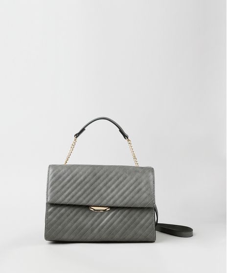 Bolsa-Feminina-Media-Matelasse-com-Corrente-e-Alca-Transversal-Cinza-9865139-Cinza_1