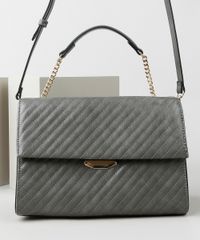 Bolsa-Feminina-Media-Matelasse-com-Corrente-e-Alca-Transversal-Cinza-9865139-Cinza_2