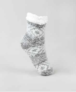Meia-de-Inverno-Feminina-Cano-Medio-Estampada-Etnica-em-Trico-com-Pelo-Cinza-Mescla-9849646-Cinza_Mescla_1