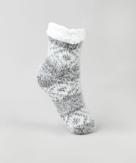 Meia-de-Inverno-Feminina-Cano-Medio-Estampada-Etnica-em-Trico-com-Pelo-Cinza-Mescla-9849646-Cinza_Mescla_1