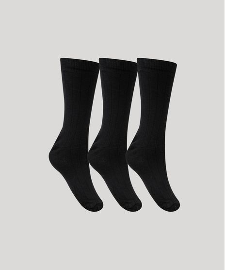 Kit-de-3-Meias-Masculinas-Cano-Alto-Caneladas-Preto-9127549-Preto_1