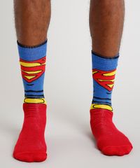 Meia-Masculina-Carnaval-Cano-Alto-Divertida-Super-Homem-Vermelha-9468290-Vermelho_4