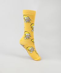 Meia-Masculina-Carnaval-Cano-Alto-Divertida-Homer-Simpson-Estampada-Mostarda-9900916-Mostarda_1