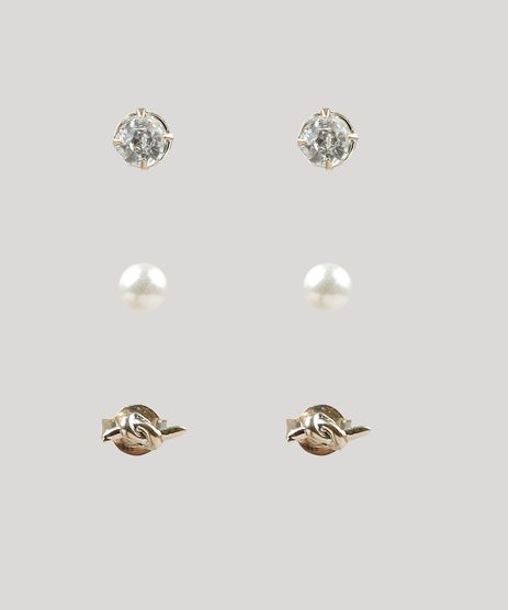 Kit-de-3-Brincos-Femininos-Dourado-9883567-Dourado_1