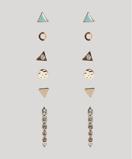 Kit-de-6-Brincos-Femininos-Dourado-9861488-Dourado_1
