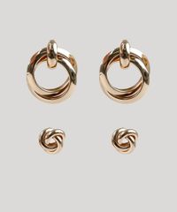Kit-de-2-Brincos-Femininos-Entrelacados-Dourado-9860333-Dourado_1