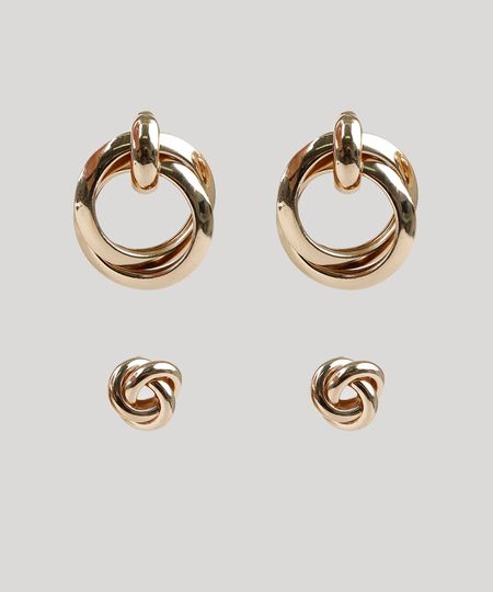 Kit-de-2-Brincos-Femininos-Entrelacados-Dourado-9860333-Dourado_1 Kit-de-2-Brincos-Femininos-Entrelacados-Dourado-9860333-Dourado_1