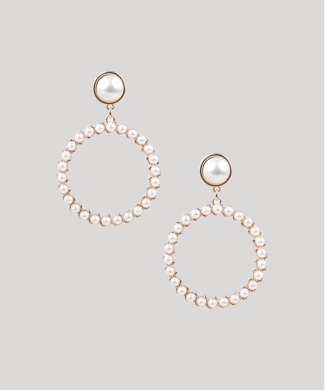 Brinco-Feminino-Redondo-com-Perolas-Dourado-9860359-Dourado_1