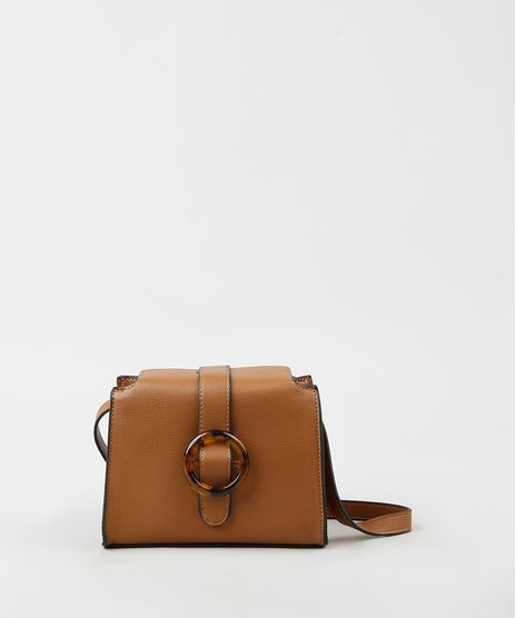 Bolsa-Feminina-Transversal-Pequena-com-Fivela-Tartaruga-Caramelo-9865140-Caramelo_1
