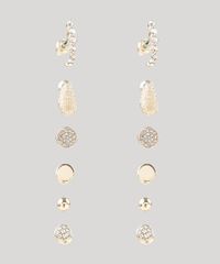 Kit-de-6-Brincos-Femininos-com-Strass-Dourado-9861484-Dourado_1