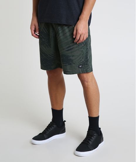 Bermuda-Masculina-Estampada-de-Folhagens-com-Bolsos-Verde-Escuro-9897997-Verde_Escuro_1