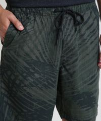 Bermuda-Masculina-Estampada-de-Folhagens-com-Bolsos-Verde-Escuro-9897997-Verde_Escuro_2