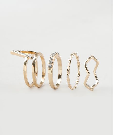 Kit-de-4-Aneis-Femininos-Dourado-9869198-Dourado_1