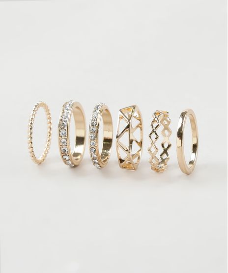 Kit-de-6-Aneis-Femininos-Strass-Textura-Forma-Geometrica-Dourado-9860331-Dourado_1