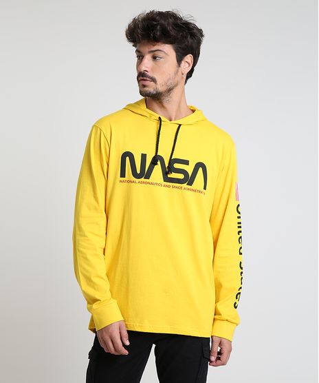 Camiseta-Masculina-NASA-com-Capuz-Manga-Longa-Amarela-9870734-Amarelo_1