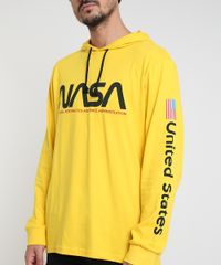 Camiseta-Masculina-NASA-com-Capuz-Manga-Longa-Amarela-9870734-Amarelo_4