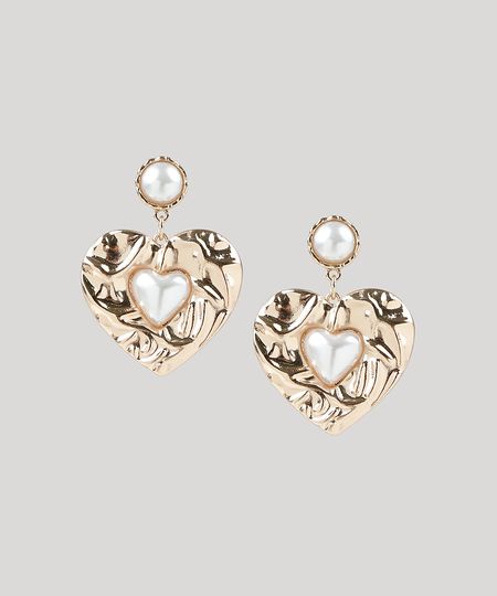 Brinco-Feminino-Coracao-com-Perolas-Dourado-9860360-Dourado_1